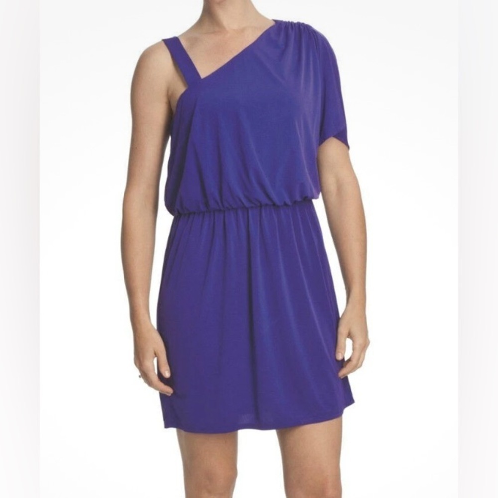 Laundry by Design Vibrant Purple One-Shoulder Dress L